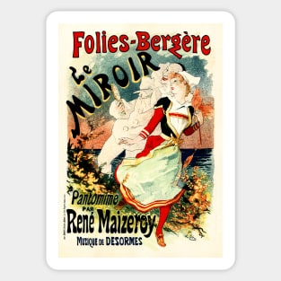 Folies Bergere LE MIROIR Pantomime French Dance Musical Play Vintage Theater Sticker